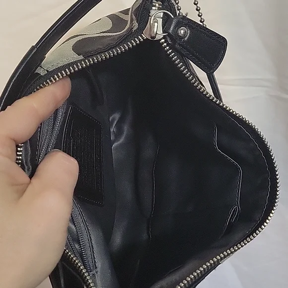 COACH Signature Purse with Silver accents  Black and Silver - Picture 6 of 11